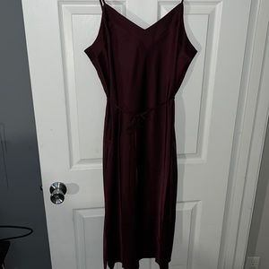 Plum red slip dress